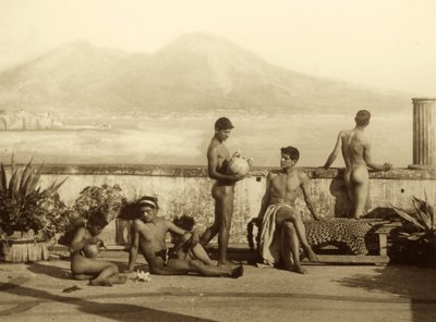 A classical scene, Tierra del Fuego, South America by Baron Wilhelm von Gloeden